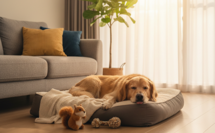 signs dog feels comfortable at home